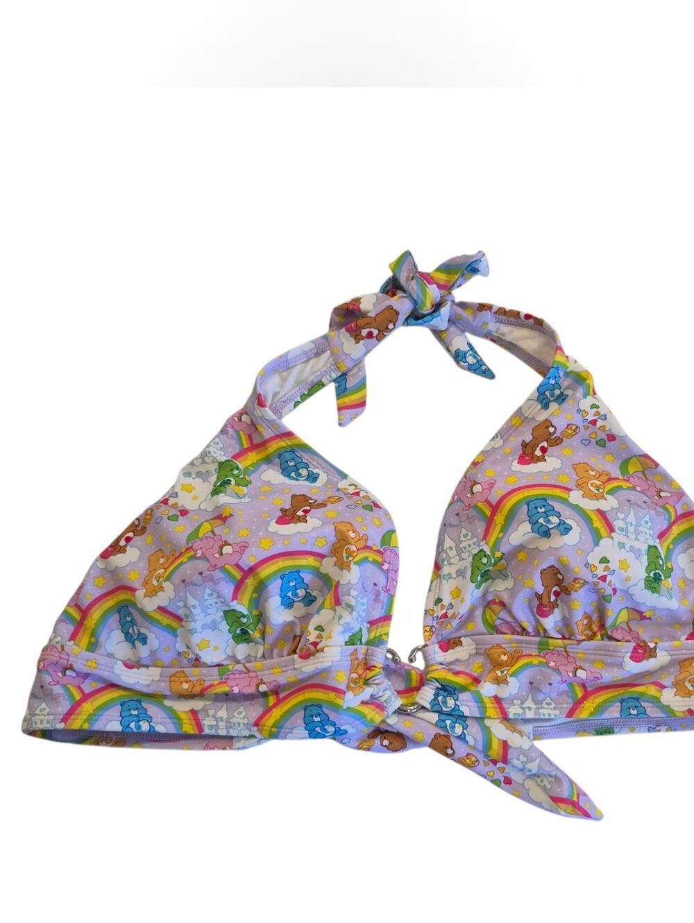 New Hot Topic Care Bears Size 2 Bikini Swimsuit Top NWT Colorful